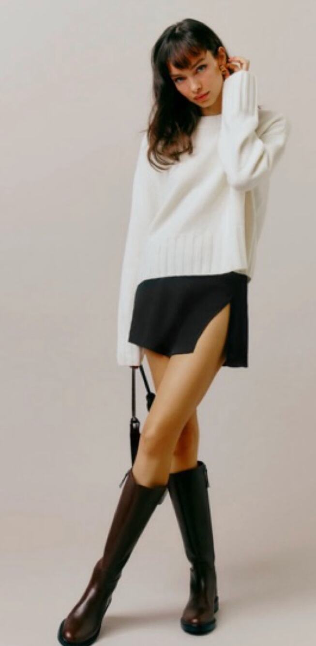 Reformation Skirt 4 Margot Black Mini Slit Summer Casual Sexy Chic Night Out